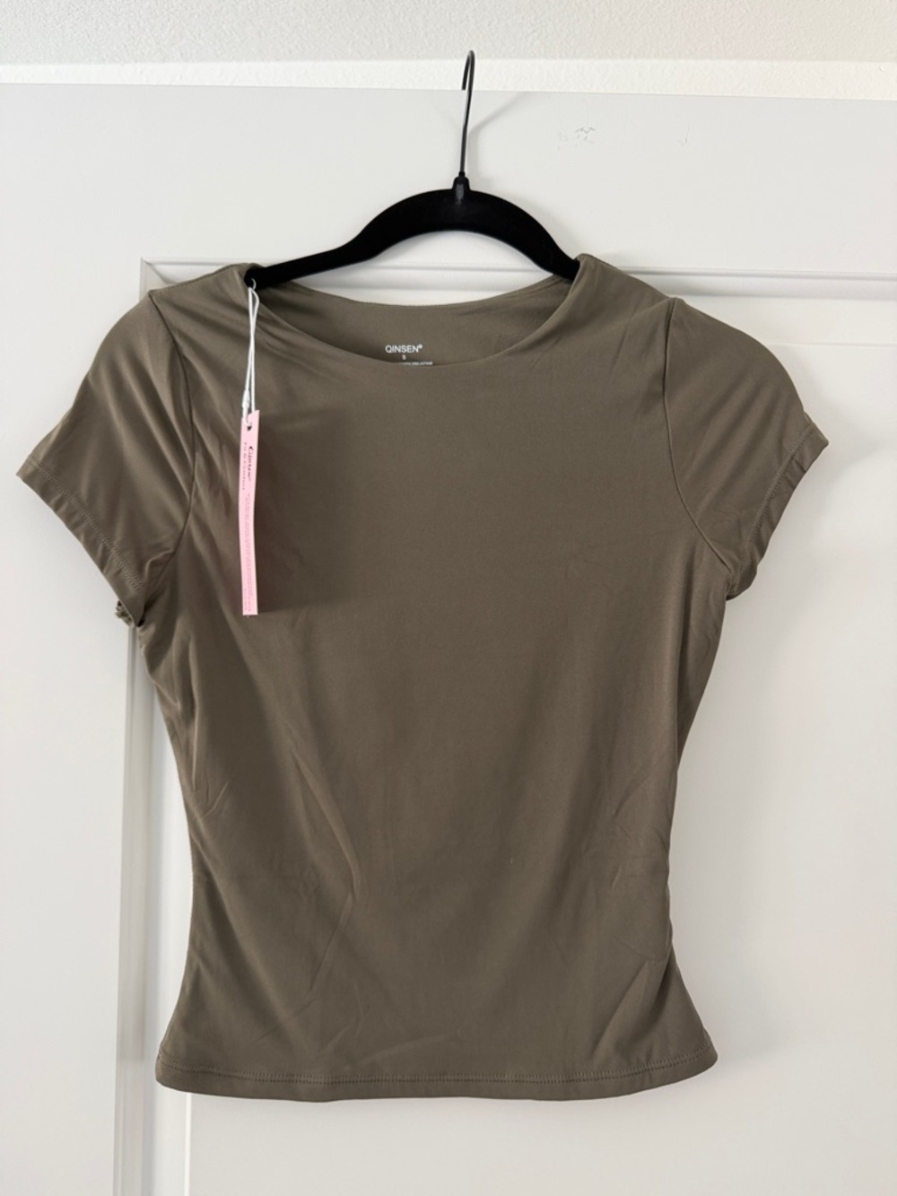 Olive Green Women's Short Sleeve Crewneck Top